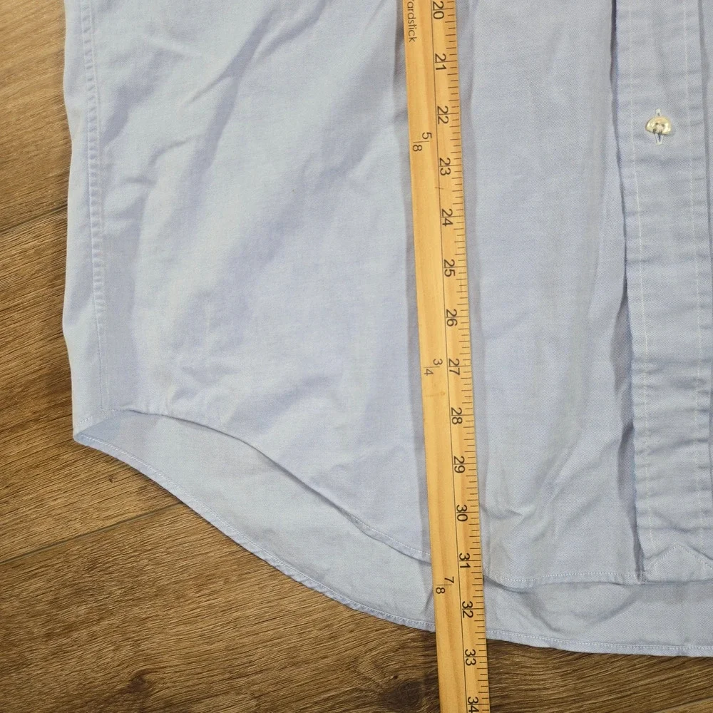 Vintage Polo Ralph Lauren Yarmouth Shirt Mens 16 35 Blue Oxford Cotton Flesh